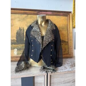 Vintage 90's Cheetah Open Front Top Size L/XL